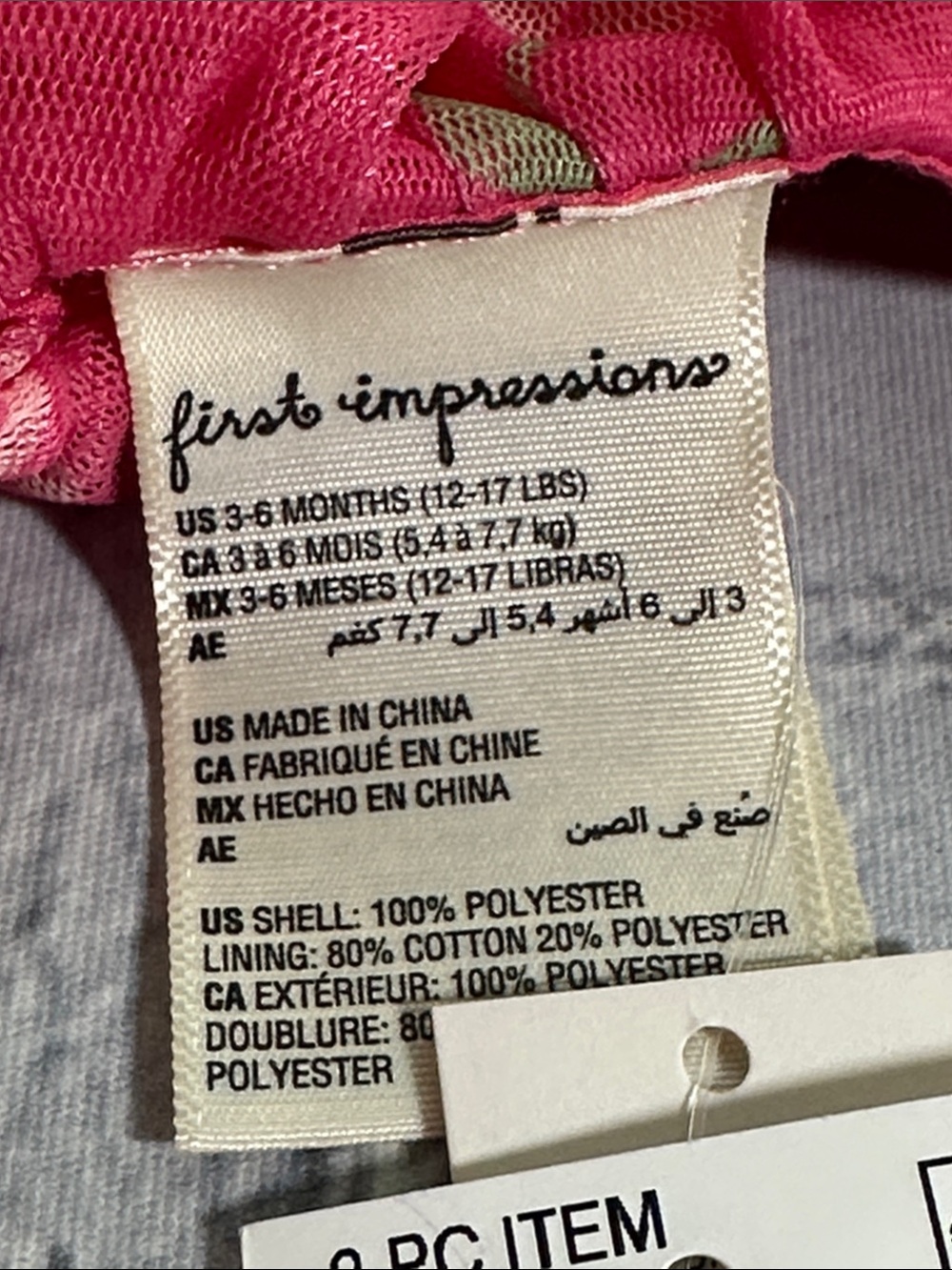 First Impressions Floral Tiered Dress with Diaper Cover Pink infant 3-6 months - Picture 9 of 12